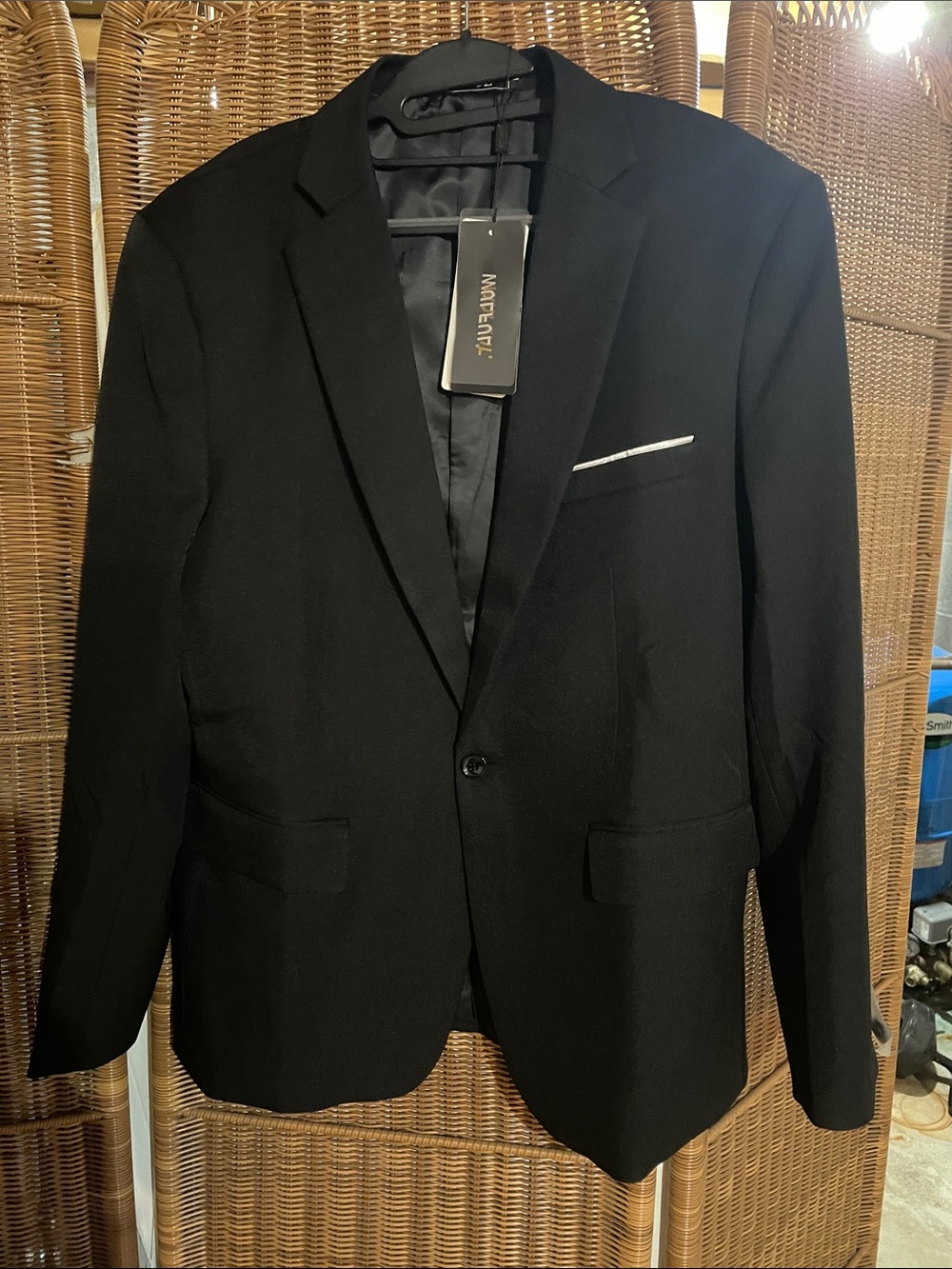 Black suit jacket.